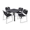 Kee/Zeng Square Gray Table w/4 Black Chairs, Square, 42", 42" W, 29" H, Gray TB4242GYBPBK44BK - alternate 1
